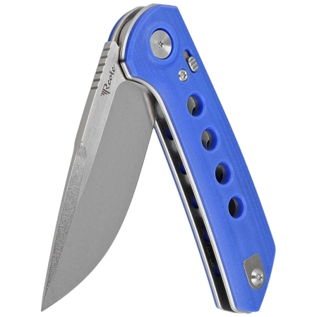 Reate PL-XF-13 Knife Blue G10, Stonewashed Nitro-V