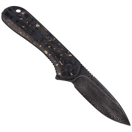 Nóż składany CIVIVI Elementum Flipper Shredded Carbon Fiber / Golden Shred, Black Damascus (C907C-DS1)