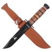 Martinez Albainox USMC like Ka-Bar Brown Leather, Black 3Cr13Mov (31762)