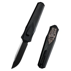 Remette RT-Swordfish CP Knife Black Aluminum/Copper Carbon Fiber, Titanium Black S35VN (ZL103D13)