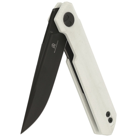 Bestechman Knife Mini Dundee White G10, Grey DLC D2 by Ostap Hel (BMK03H)