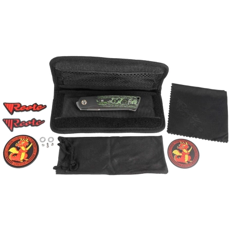 Nóż składany Reate Tribute Titanium/Zirconium/Jungle Wear Fat Carbon, Hand Satin M390 (TBT.CJW.SAT)