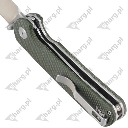 Nóż składany Bestech Sledgehammer Green Micarta, Satin / Stonewashed D2 (BG31B-1)
