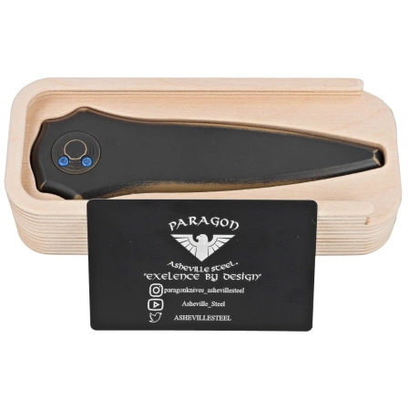Nóż grawitacyjny Paragon Warlock-X Smooth Black Aluminium, Black Cerakote CPM S35VN (WLOCX-DUNE-THEME)