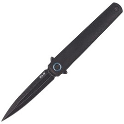 MKM Flame Dagger Black Titanium, Black Stonewashed M390 by Michael Zieba (MK FL02-TDSW)