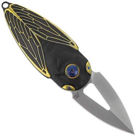 Rike Knife RK Cicada-DG Dark Gray / Gold Titanium, Bead Blasted M390