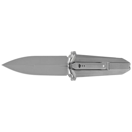 WE Knife Diatomic Polished Bead Blasted Titanium, Polished Bead Blasted CPM 20CV (WE22032-2)
