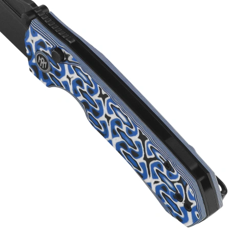 Nóż składany Remette RT-Rhino Blue/White G10, Black Stonewashed D2 (RNGD262)