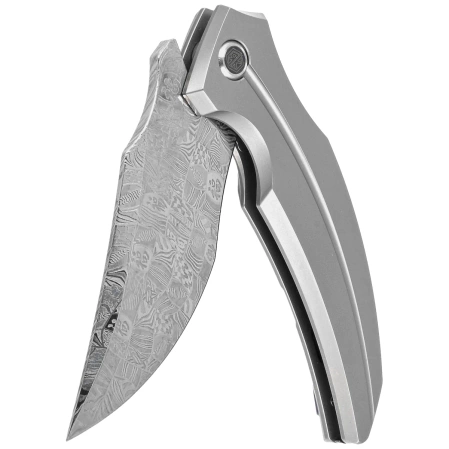 Nóż składany RikeKnife S05 Grey Titanium, Mosaic Damascus (RK-S05)