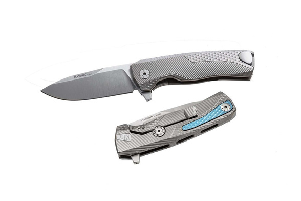LionSteel ROK Knife Grey Titanium, Satin M390 by Molletta (ROK G)