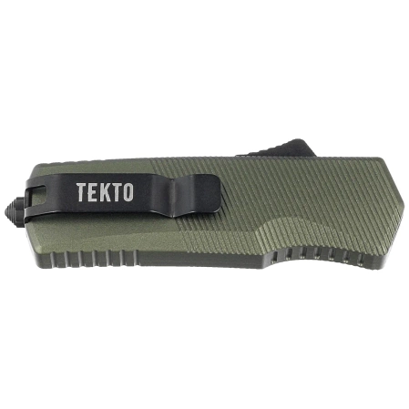 Tekto A5 Spry Mini D/E OD Green Aluminum OTF Knife, Black CPM S35VN