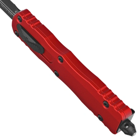 Nóż automatyczny OTF Microtech Dirac Delta D/E Red Aluminium, Black M390 by Tony Marfione (227-1RD)